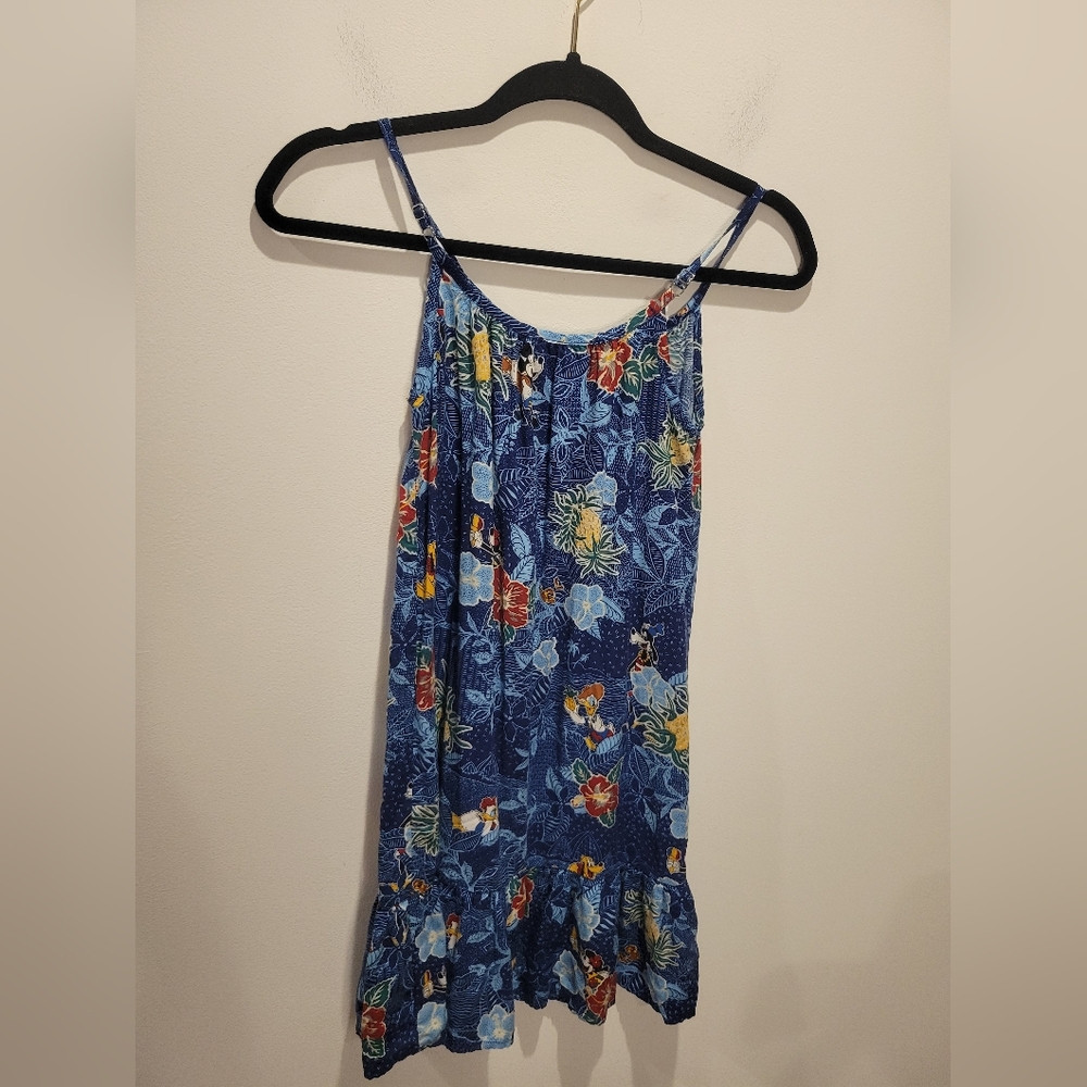 Tori Richard Kids Size L Disney Aulani Blue Tropical Sun Dress - Picture 3 of 5
